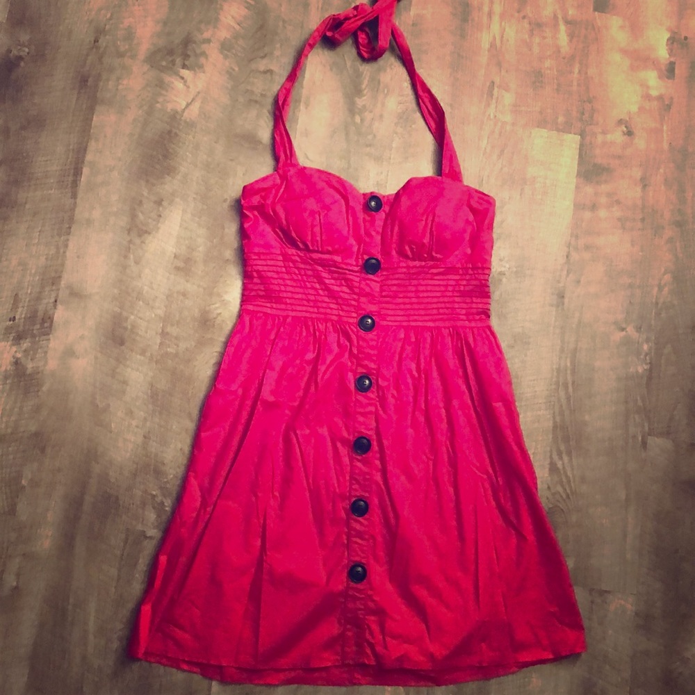 Ruby Rod hot pink halter dress
